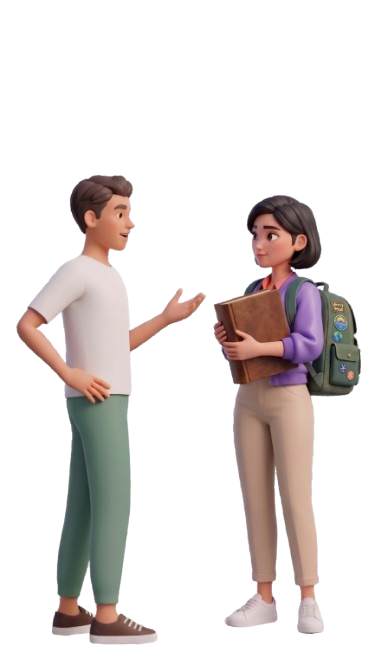 Two team members discussing